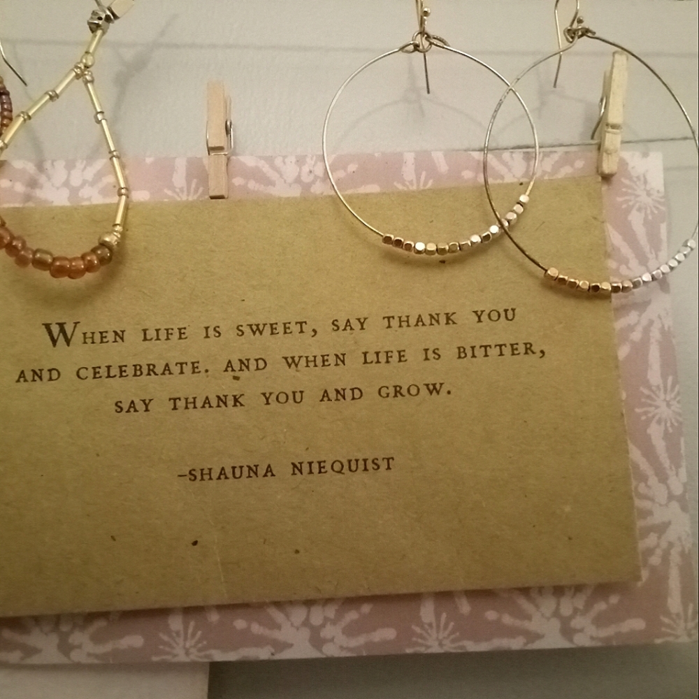 Handmade 3 tone 'gold' hoop earrings